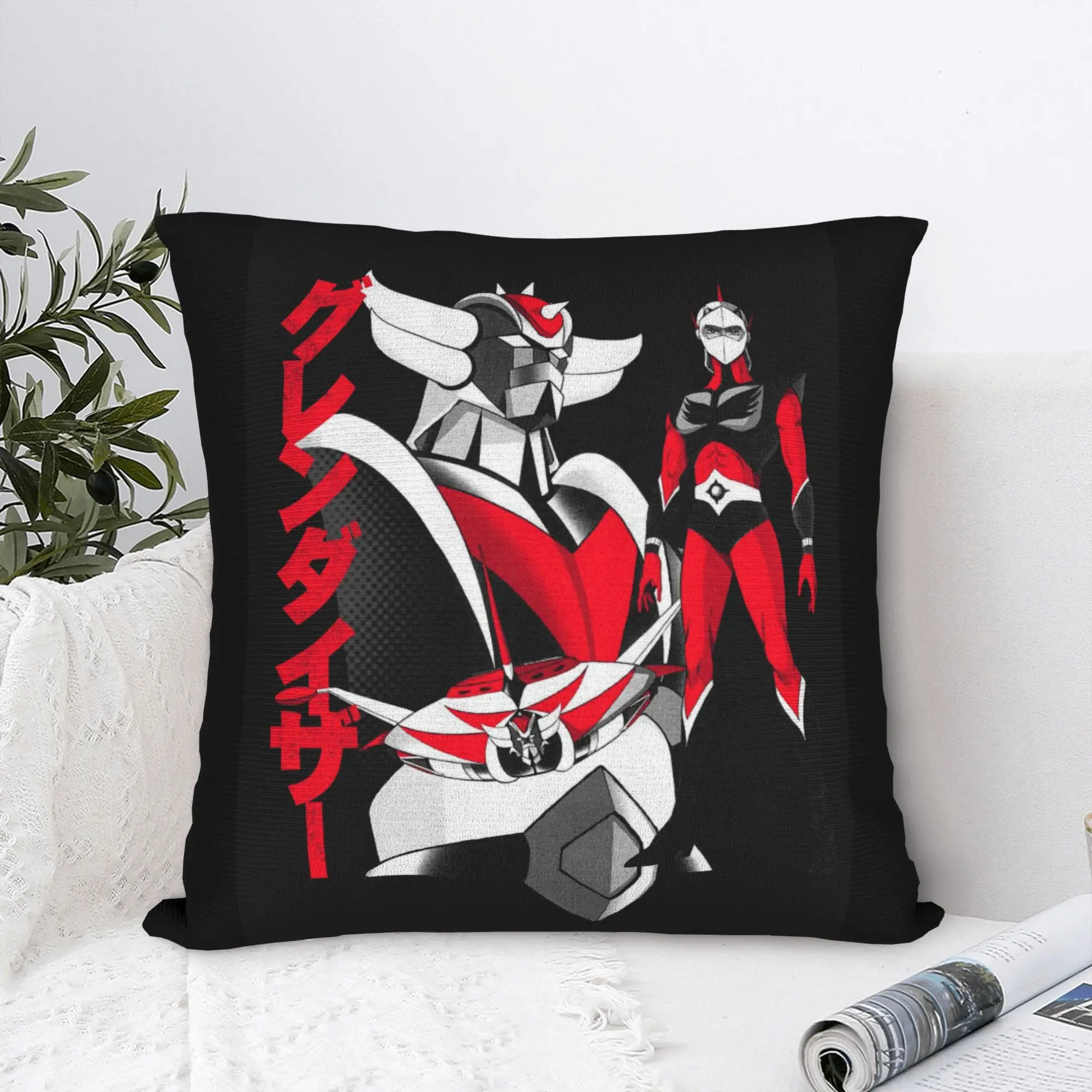 

Квадратные наволочки с изображением роботов UFO Robot Grendizer, Goldorak, Actarus, Mazinger Z, декоративные чехлы на подушки с застежкой-молнией.