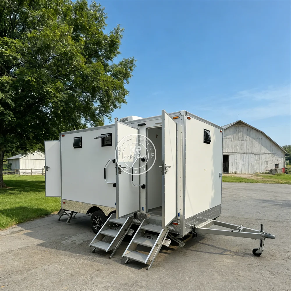 Custom Restroom Washroom Smart Mobile Bathroom Trailer Portable Toilet Luxury Restroom Trailer with Waste Tank