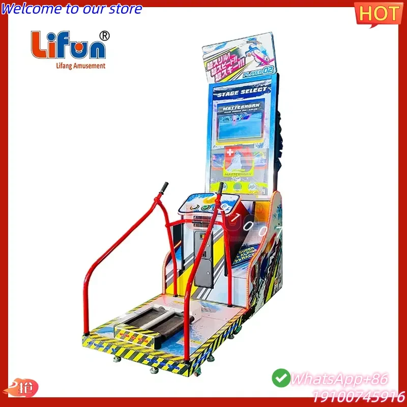2026Hot Lifang Indoor Coin Operated Skiing Simulator Arcade Game Machine for Kids with Plastic Construction and 1 Year