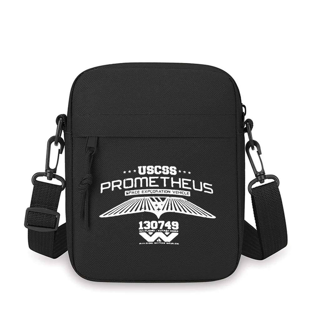 Space vessel Prometheus,symbol,wing design. Men Crossbody Bag Single Shoulder Women Cartoon Anime Film Printing Design Unisex