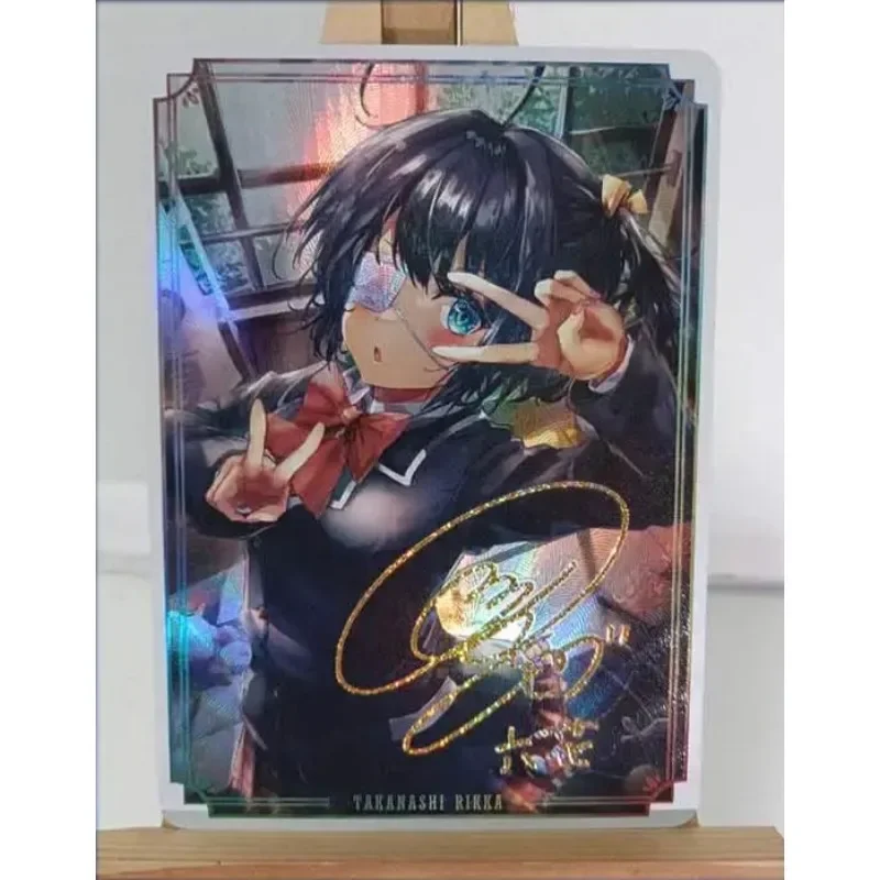 ACG Girl Yuuki Asuna Takanashi Rikka Violet Evergarden Self Made Refraction Flash Card Anime Classics Game Collection Cards Toy