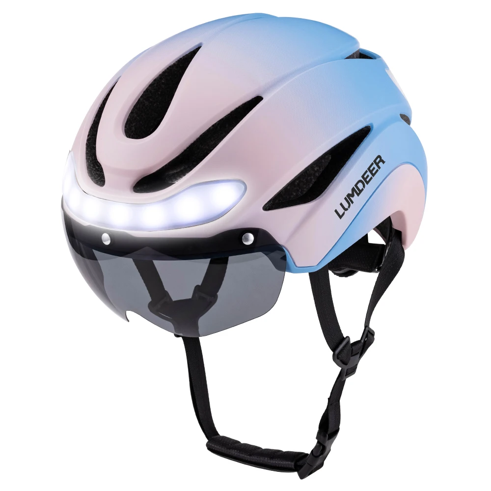 LUMDEER Road Bicycle Turn Signal Helmet With Magnetic Googles & Sun Visor Ride Racing Ultralight Adult Road Bike Front And Rear image 3