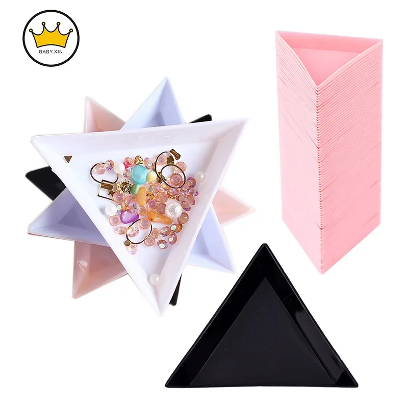 

10 20pcs Rhinestone Diamond Box Small Receive Plastic Tray Plate For Nail Art/Mobile Beauty/Jewelry Beads Tray DIY Tool