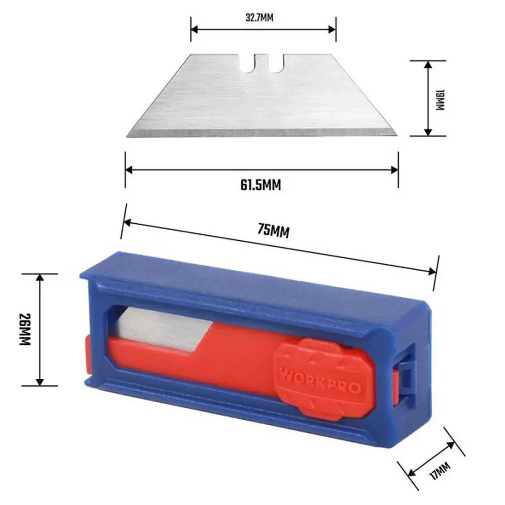 WORKPRO WP213002 10PC SK5 Utility Blades With Heavy Duty Box