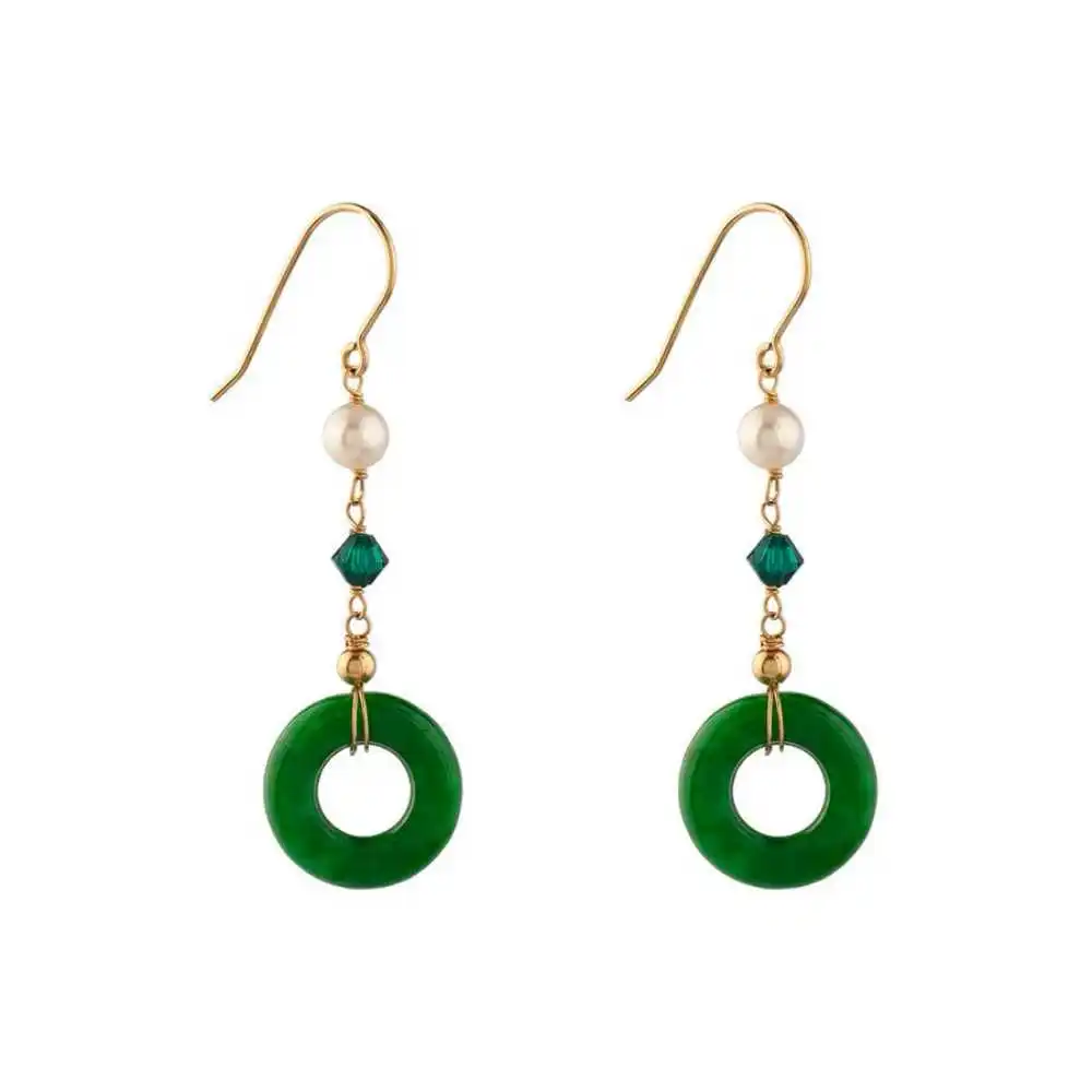 

Jadeite нефритовые серьги-кольца, Пресноводный Жемчуг, серьги-капли, аксессуары, красивая аквакультуры, свадьба, «сделай сам», счастливый подарок для женщин, пасхвечерние