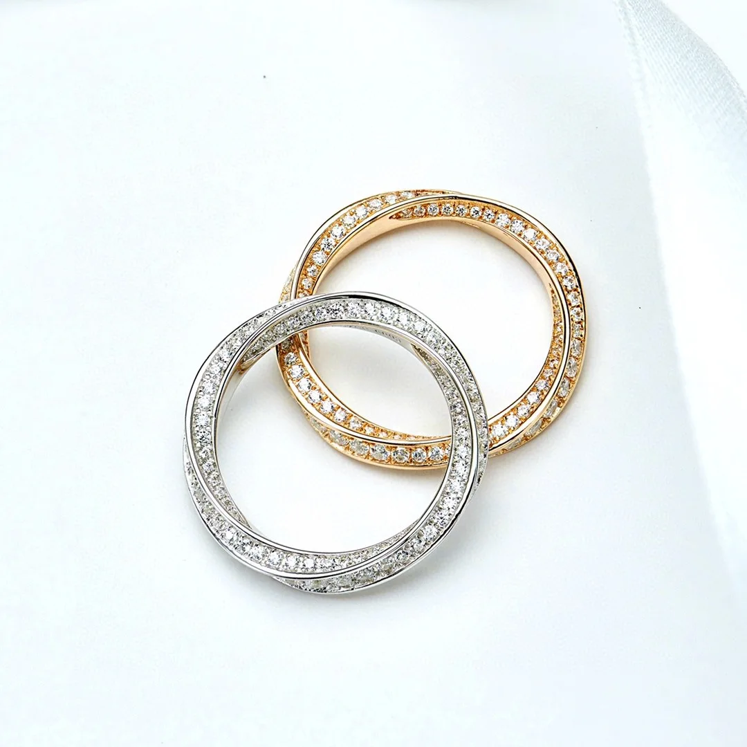 

Кольцо с бриллиантом Twisted Pave S925, серебряное кольцо с бриллиантом, женское высококачественное ежедневное кольцо с высокоуглеродистым бриллиантом