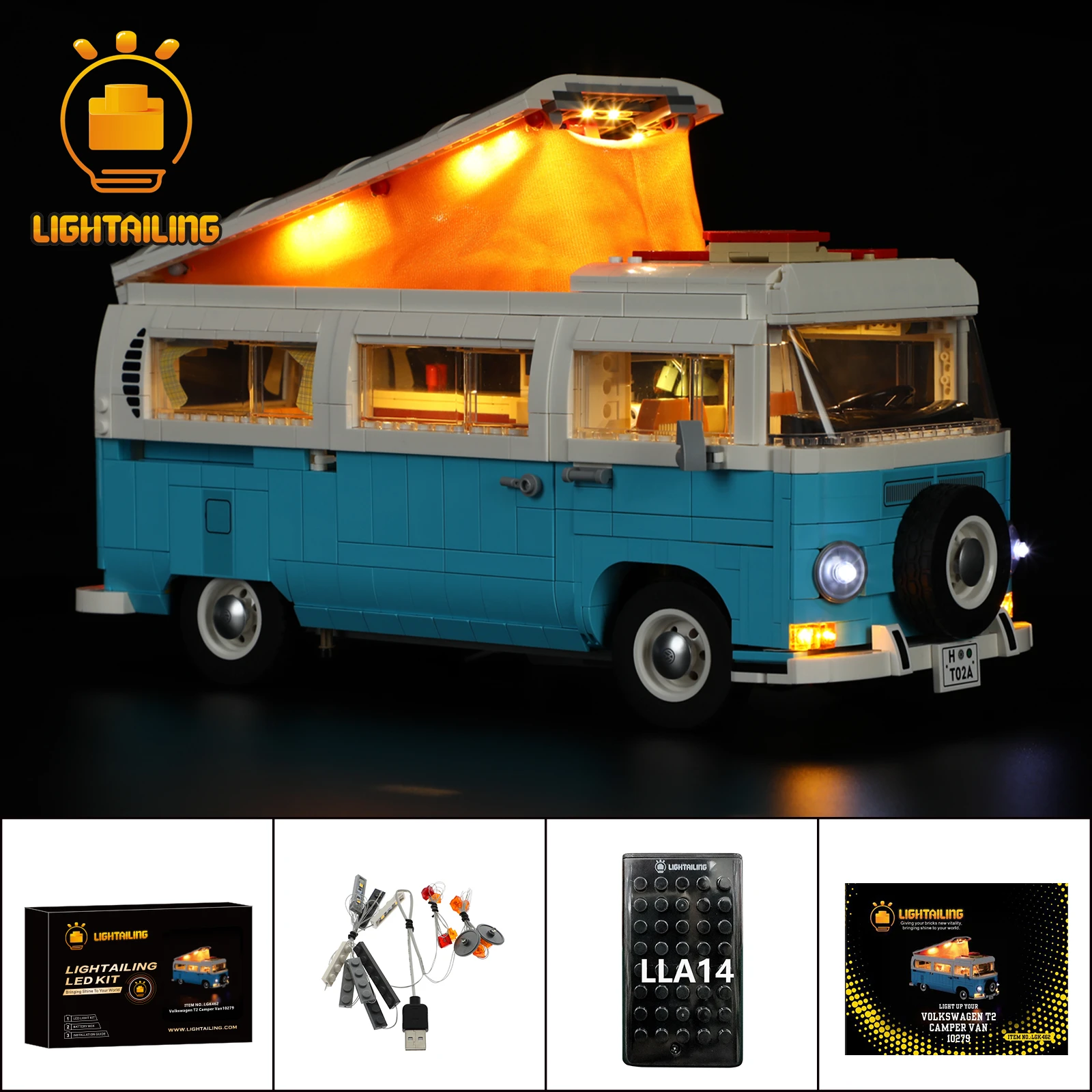 

LIGHTAILING LED Light Kit for 10279 T2 Camper Van Building Blocks Set (NOT Include the Model) Bricks Toys for Children