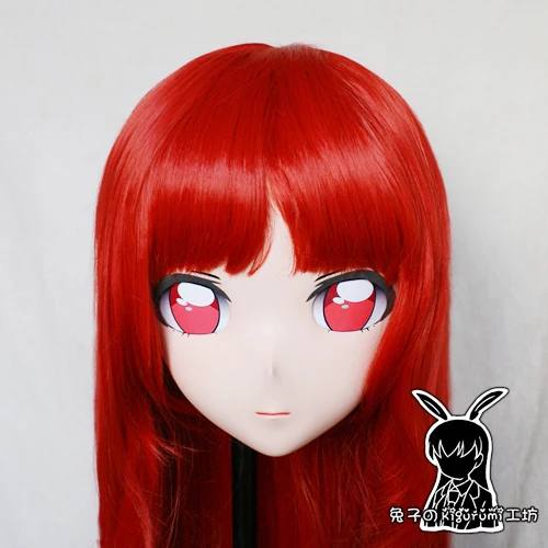 (KM525)Top Quality Handmade Female Resin Cosplay Japanese Role Play Kigurumi Mask Crossdresser Doll Transgender Mask