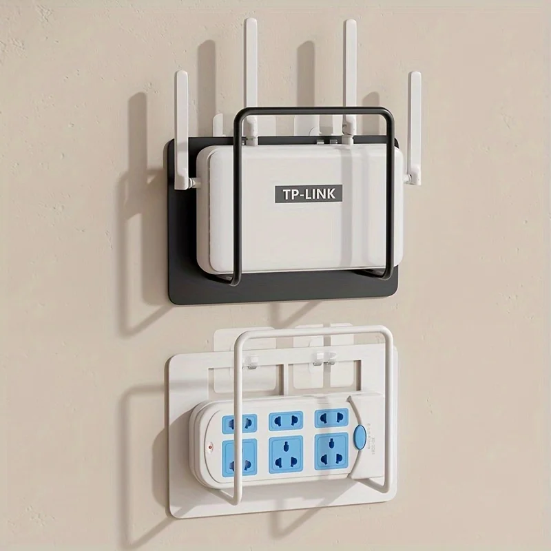 Wandmontierter Router-Ständer mit Kabelmanagement-Design für Aufbewahrungsbox-Halterung und Top-Box, kein Bohren erforderlich, WLAN-Rack,