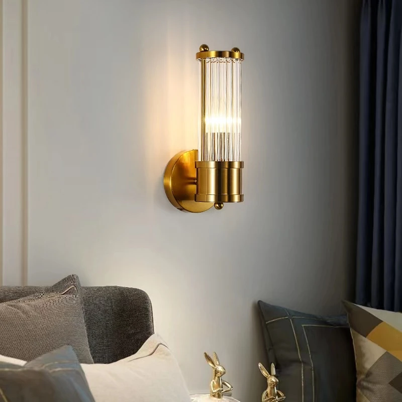 Moderne Gouden Wandlampen Indoor Achtergrond Muur Schans Ijdelheid Lamp Voor Restaurant Woonkamer Slaapkamer Hotel Traplicht