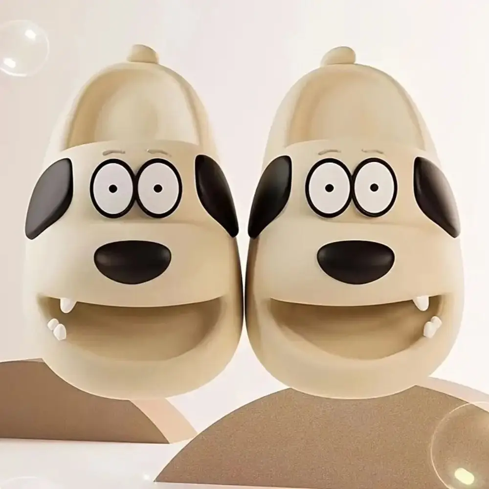 Fashion Non-Slip Simple Slippers Adorable Soft Pillow Slides Cartoon Dog Thick Sole Comfortable Sandals Beach