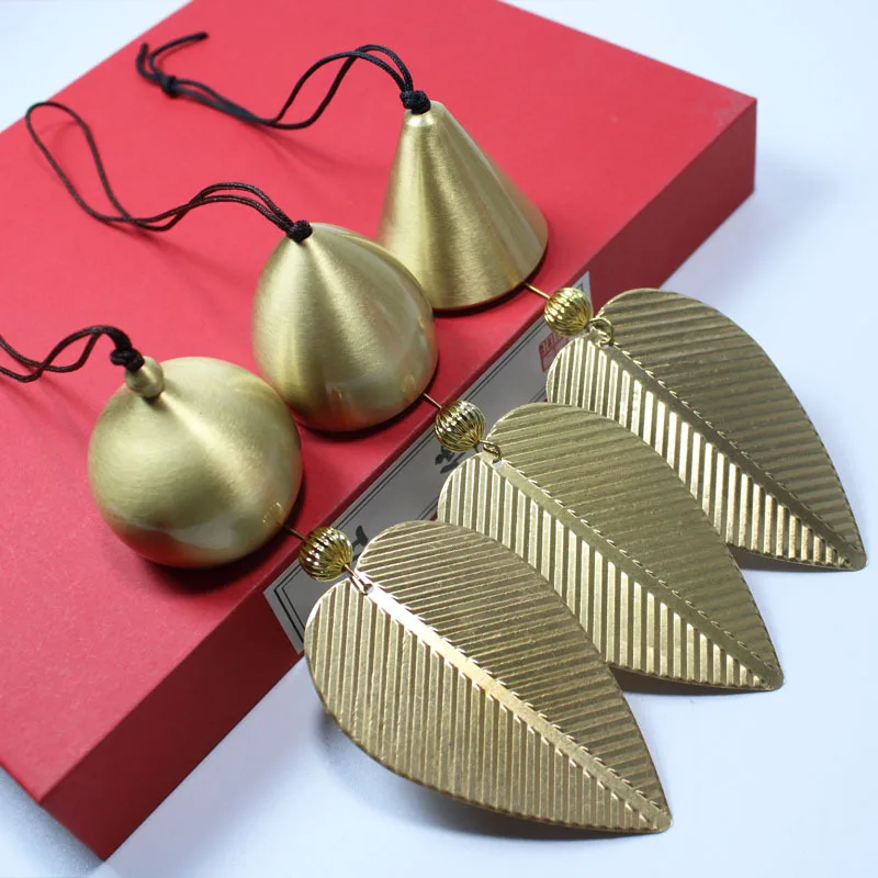 Creative Japanese Style Brass Wind Chimes Home Balcony Bedroom Car Interior Hanging Ornaments Birthday Gifts Leaf Wind Chimes - view 4