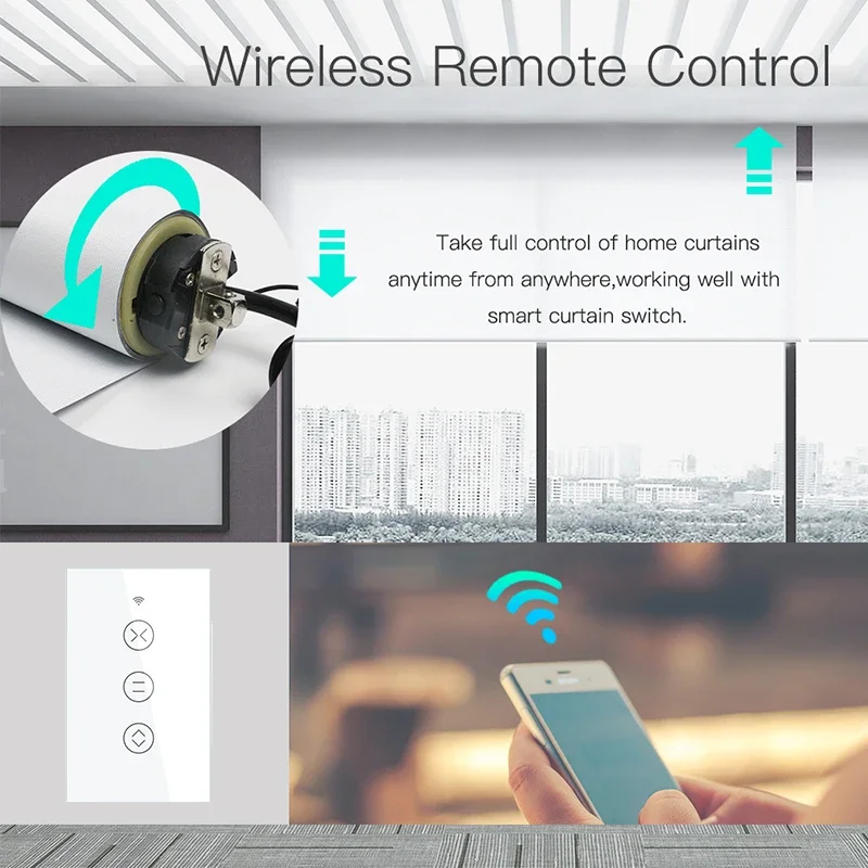 Stores Roulants Tubulaires Intelligents pour Maison Connectée, Moteur de Volet, Tuya, WiFi, 110V, 220V, 35mm