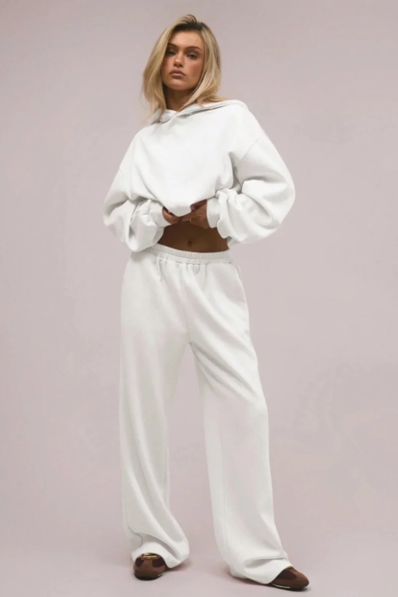 

Autumn and winter hot sale new European and American fashion long-sleeved hooded pullover sweatshirt sports casual pants female