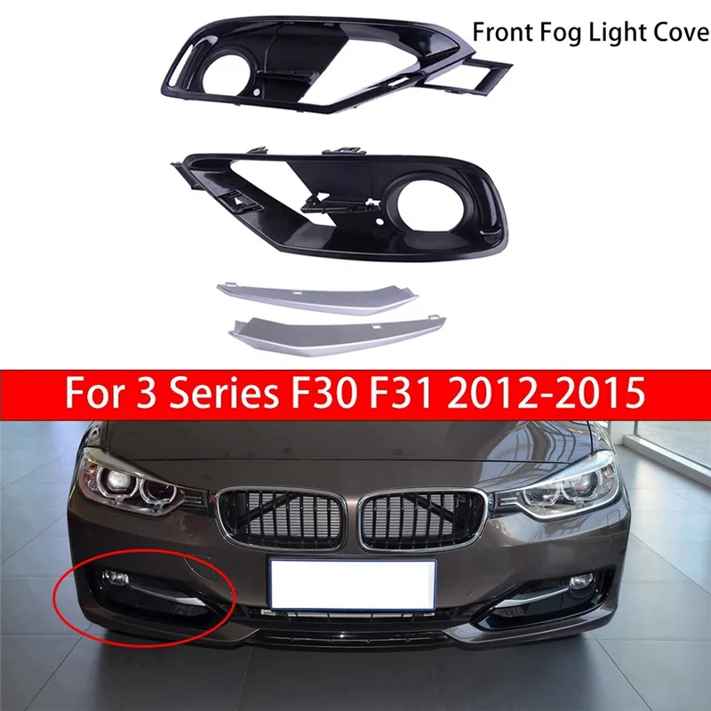 

Front Fog Lamp Cover Automotive For BMW 3 Series F30 F31 2012-2015 51117300739 51117300740 51117293105 51117293106 Replacement-A