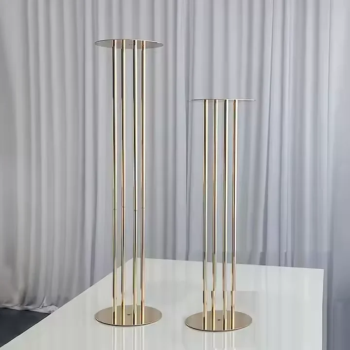 

10pcs Wedding Main Table Floral Decorations Metal Plinth , Romantic Atmosphere Flower Racks, Road Guides Walkway Display Column