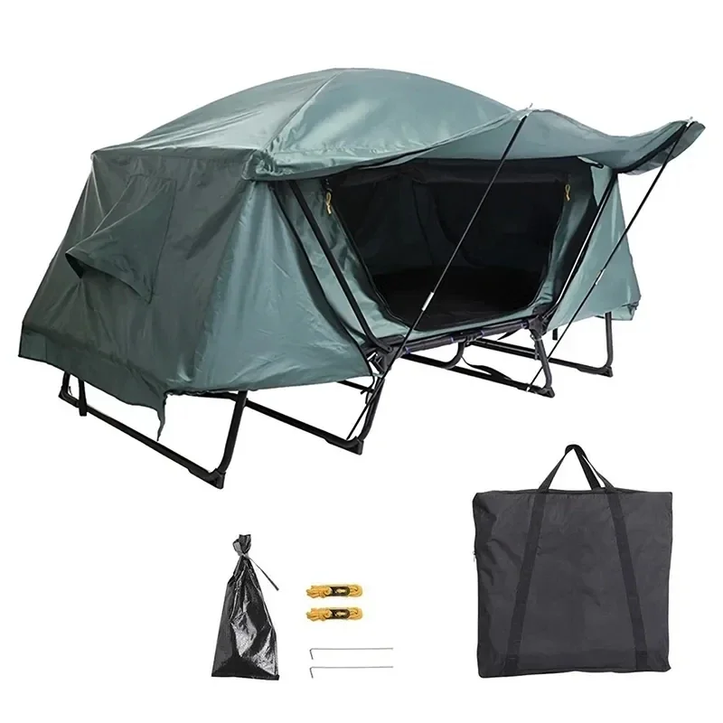 OEM Canvas Off Ground Car Roof Tent Outdoor Aluminium Fold Fishing Camping Waterproof Tent Bed