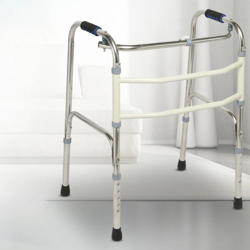Aluminum Alloy Walker HeightAdjustable Mobility Aid, WearResistant Handrail, NonSlip Walking Assistant for Elderly