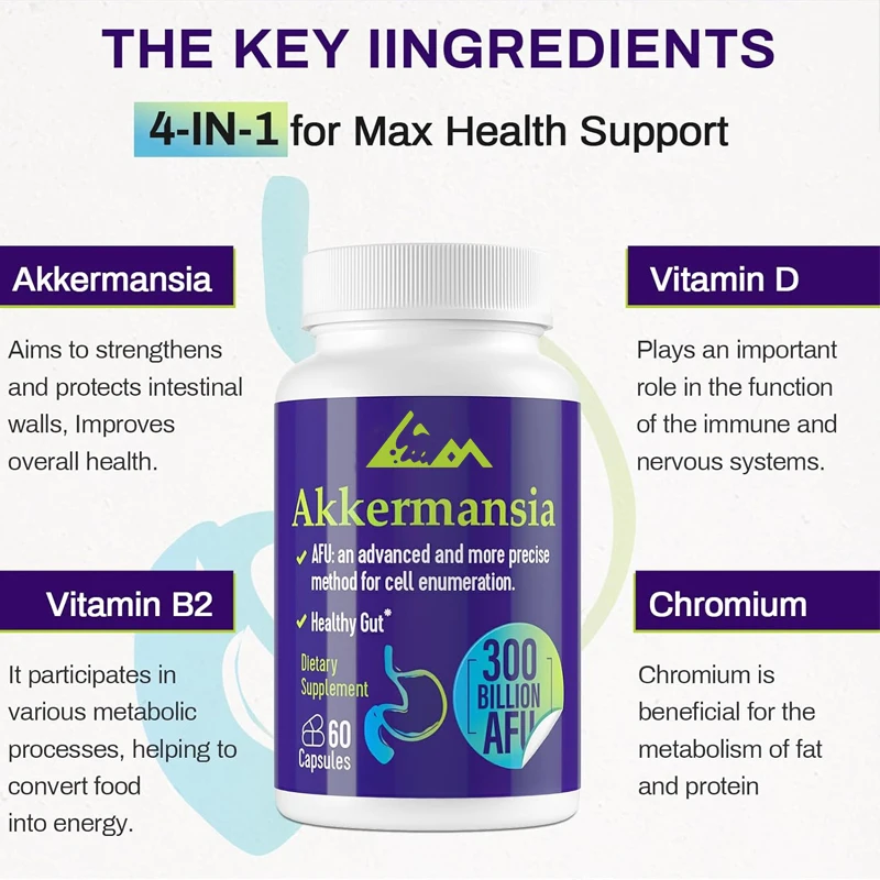 300 billion AFU Akkermansia Muciniphila - suitable for GLP-1, probiotics for digestion, intestines, immunity, and overall health