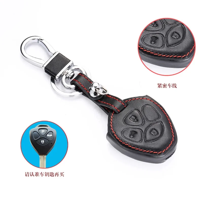 Leather car key case bag for Toyota Yaris Venza RAV4 matrix Corolla Avalo Scion tC Camry remote cover protector auto keychain