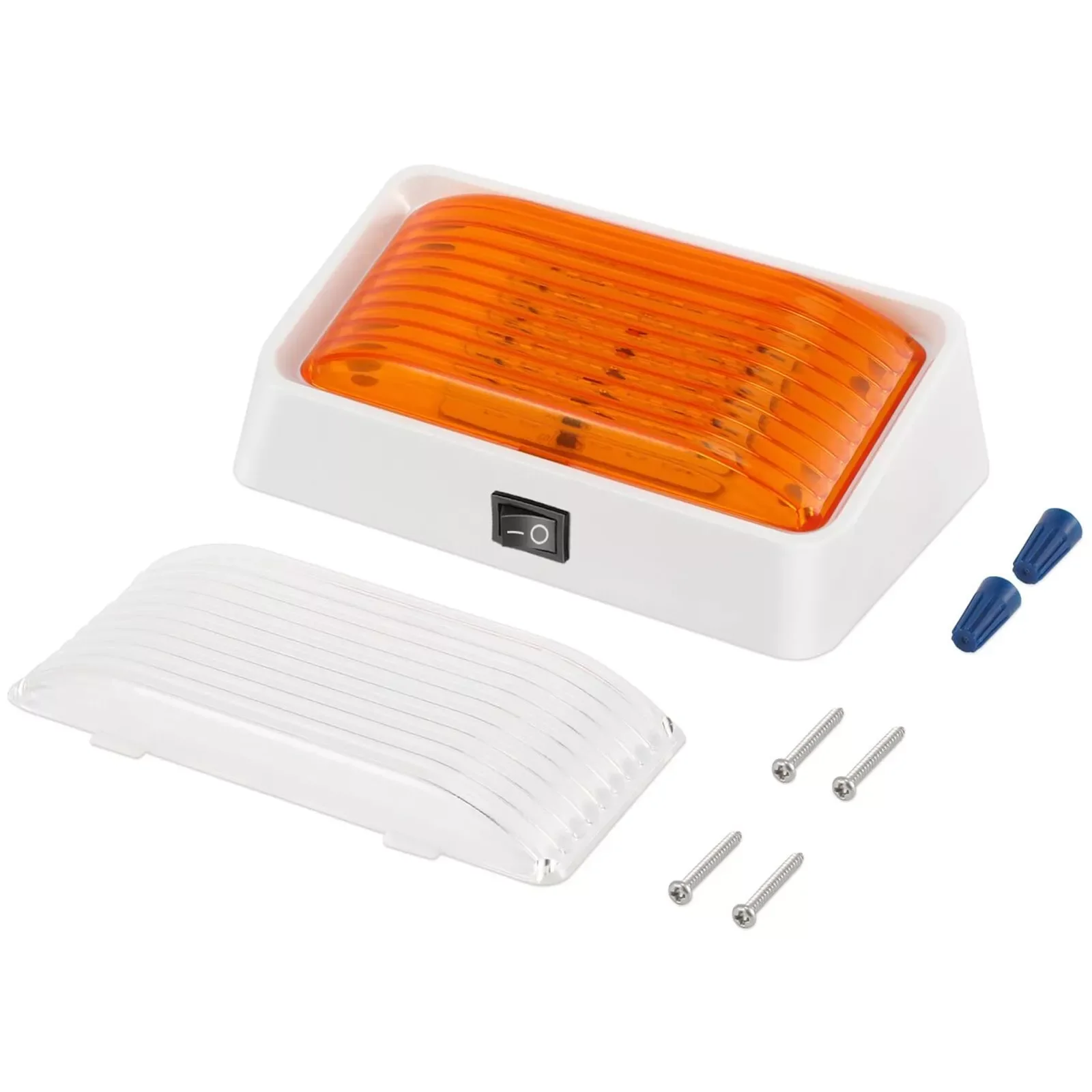 24LED 12V Outside RV Motorhome Camper Trailer Interior Light With Switch Ceiling Dome Porch Car Accessories