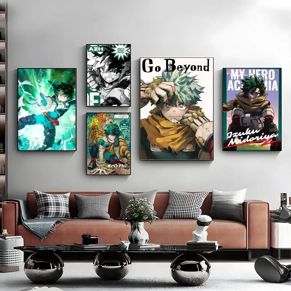 Anime Midoriya Izuku Poster High-definition poster stickers ideal gifts for bedrooms living rooms hallways  great