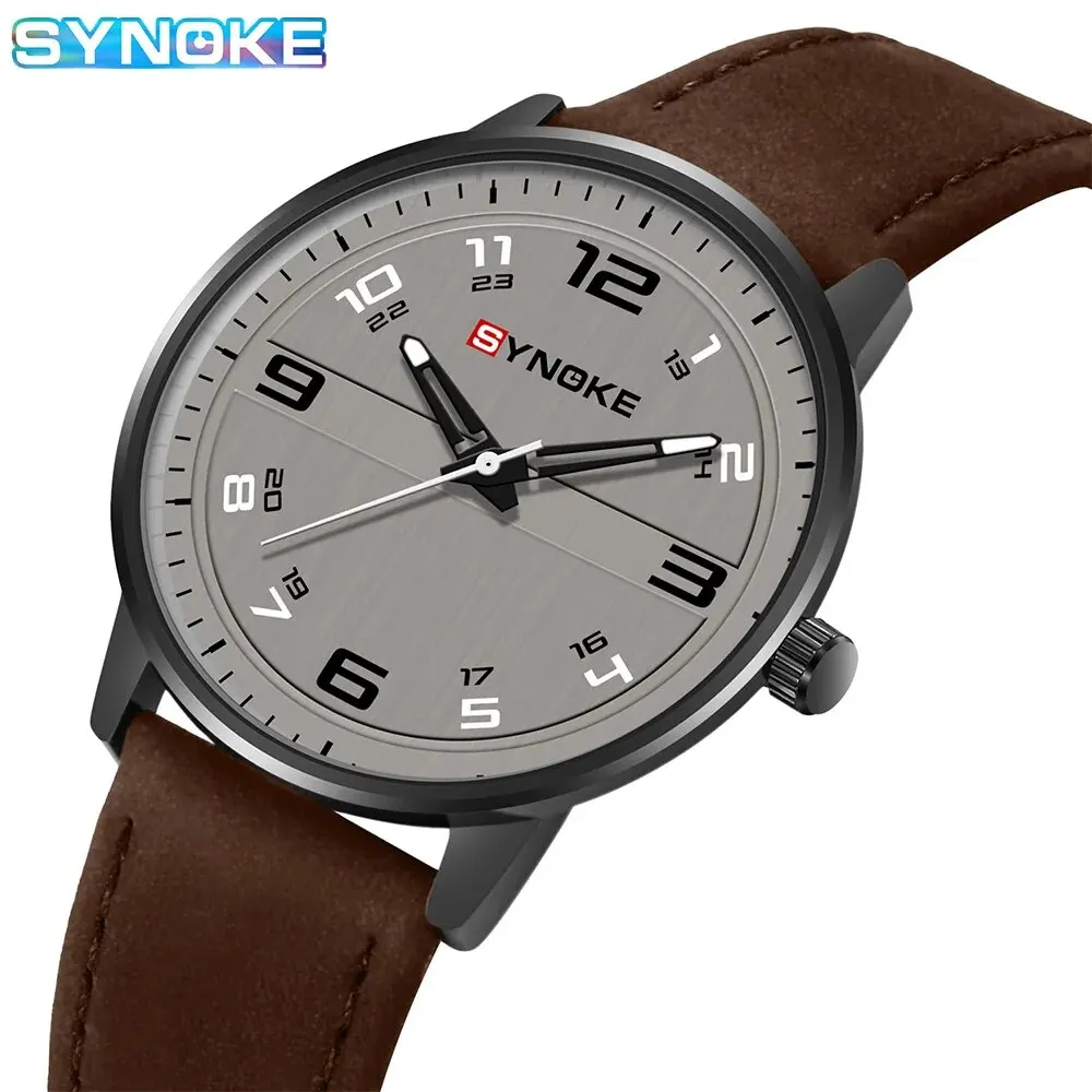 SYNOKE Men Quartz Watch Fashion Simple Business Belt Retro Watch For Men Watch Student Wristwatch Sports Non Mechanical