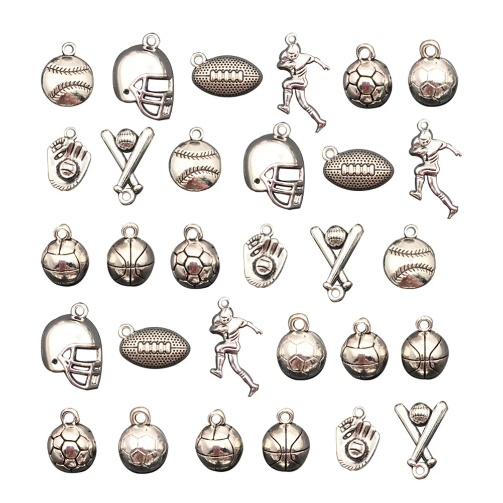 

30Pcs Alloy Pendants Smooth Soccer Ball Charms DIY Necklace Bracelet Jewelry Making Accessories Ball Alloy Pendant