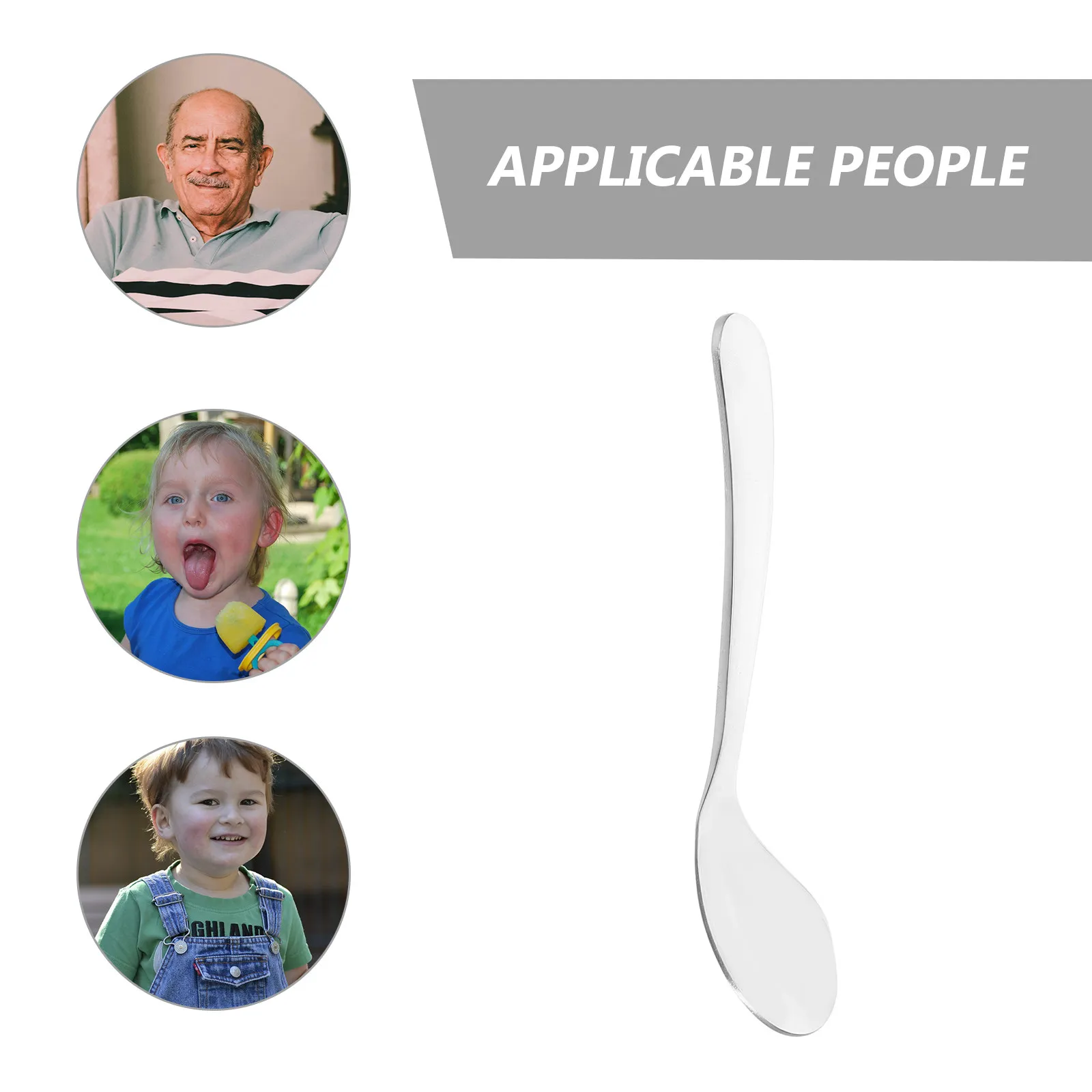 Stainless Steel Infant Feeding Spoon Baby Training Scoop Angled Head for Newborn Toddlers Elderly Meal Aid Newborn Spoon