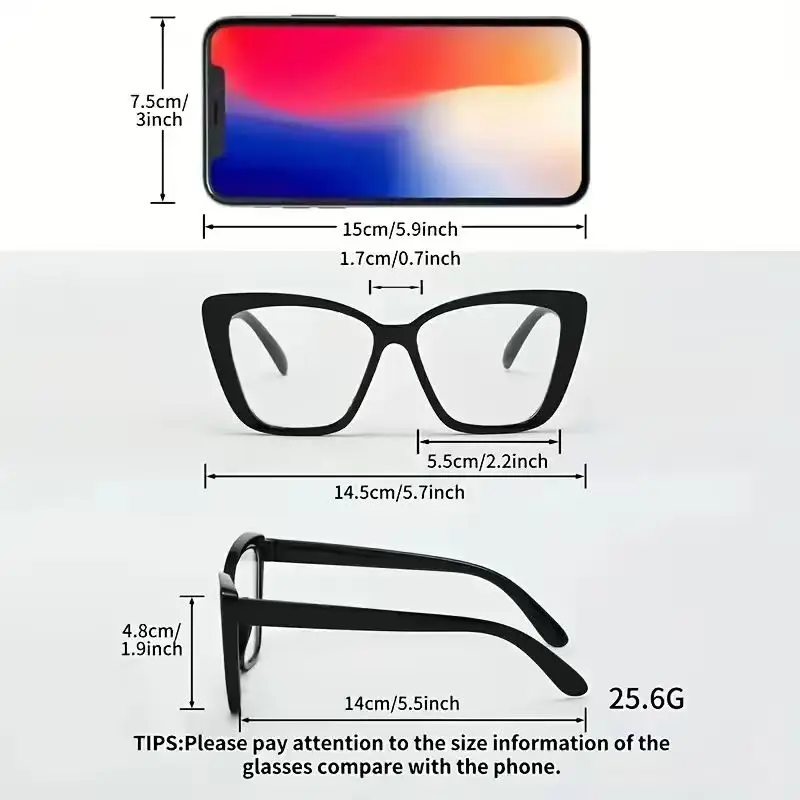 1 Stück modische Cat-Eye-Brille mit transparenten Gläsern, klassische Mode, Retro-Stil, lässige Mode, Einzelprodukt-Brille – Detail 5