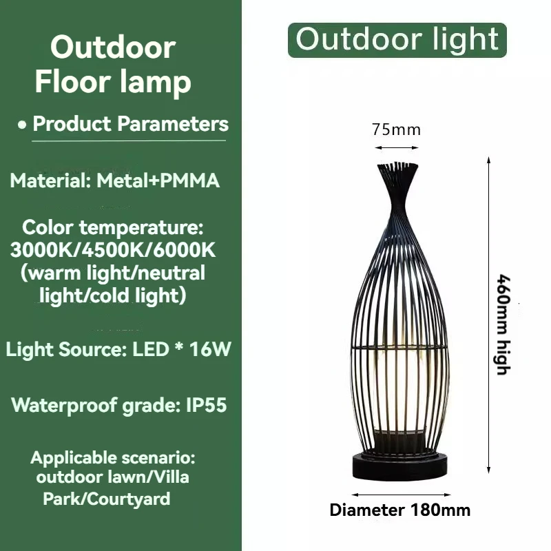 Waterproof Outdoor Floor Lamp for Villa Lawn Garden Courtyard Swimming Pool Home Decor Floor Lighting Fixture Landscape Lamp