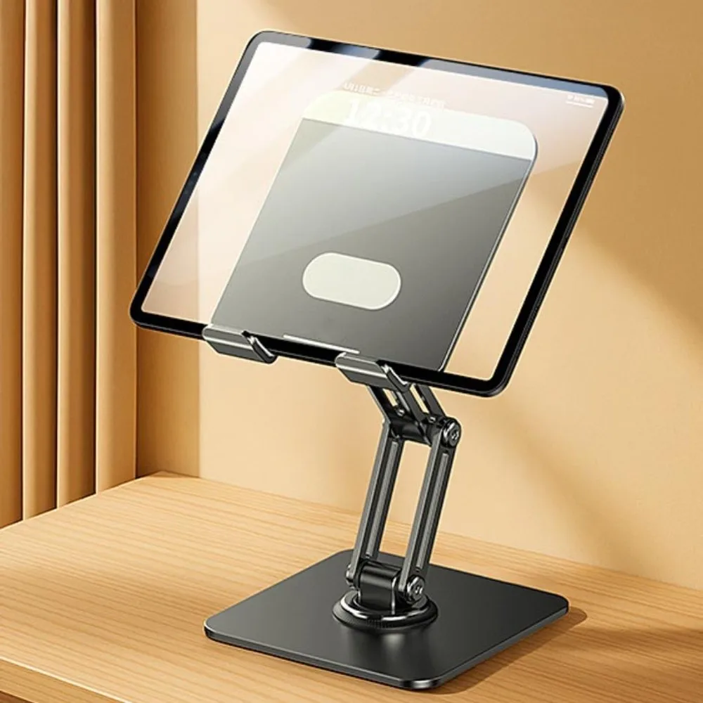 

Вращающаяся складная подставка для планшета, металлический каркас, многоугольный складной держатель для планшета, противоскользящий регулируемый кронштейн для планшета и телефона