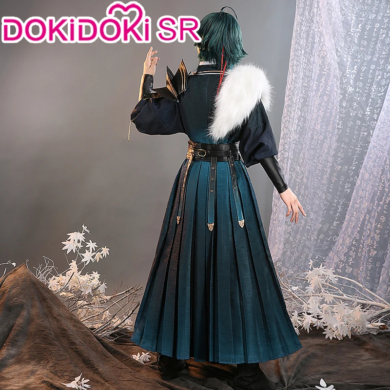 IN STOCK Xiao Doujin Cosplay Game Genshin Impact DokiDoki-SR Flying-fish Costume Traditional Chinese Python Robe Halloween Xiao