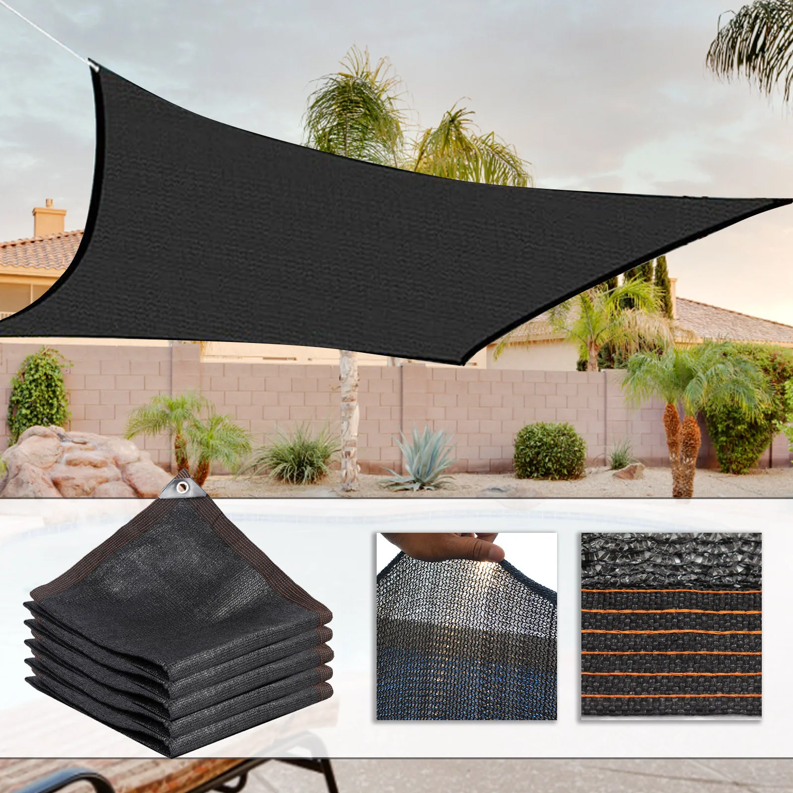 Filet pare-soleil de jardin extérieur, terrasse, Camping, Protection Uv, tissu de Protection solaire Hdpe, Gazebo d'extérieur