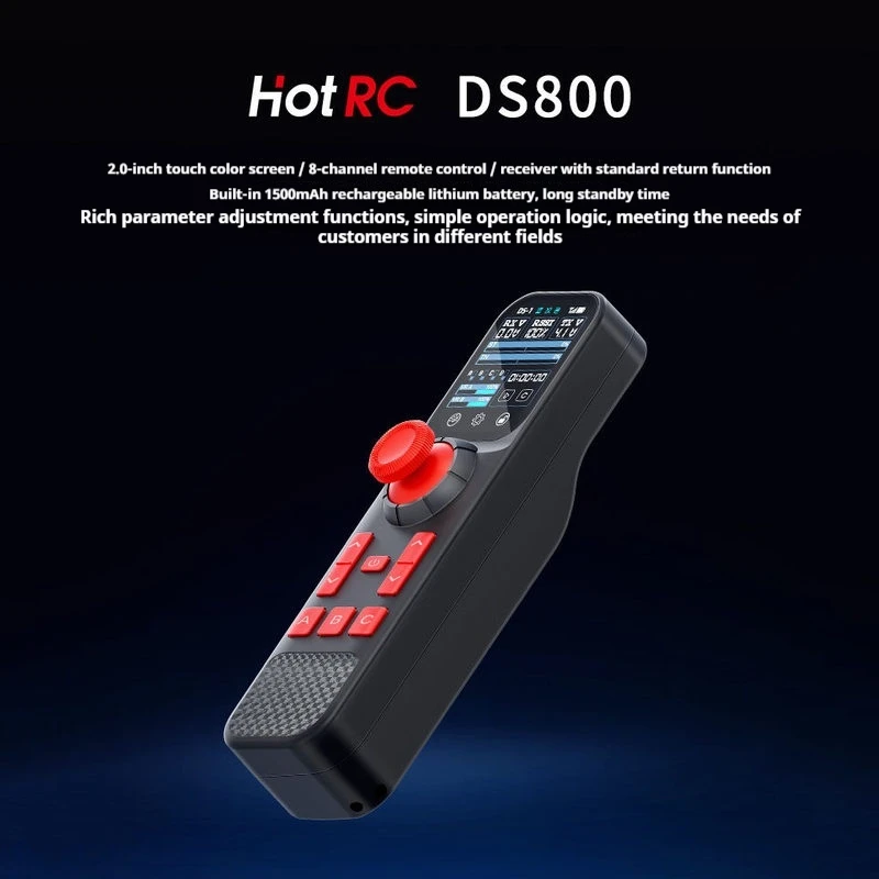 

Пульт дистанционного управления HotRC DS800 с цветным сенсорным экраном, 8 каналов, для радиоуправляемых моделей автомобилей, рыболовных и траловых лодок