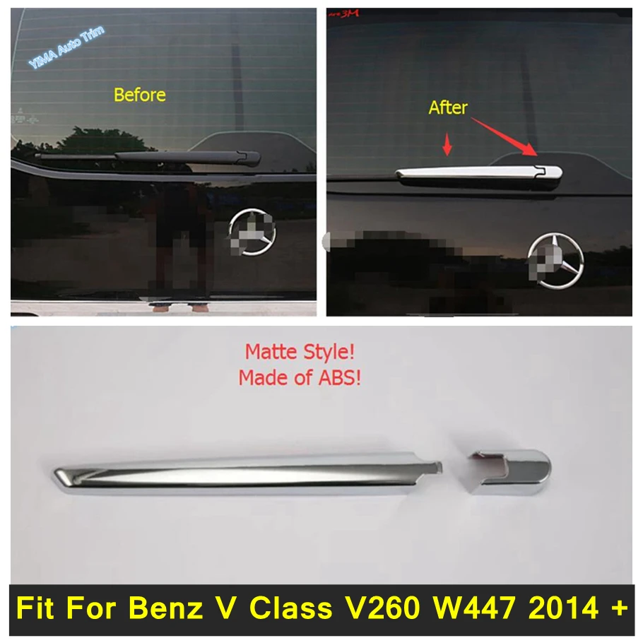 

Chrome Rear Window Windscreen Wiper Cover Trim Protection For Mercedes-Benz V Class V260 W447 2014 - 2021 Interior Accessories