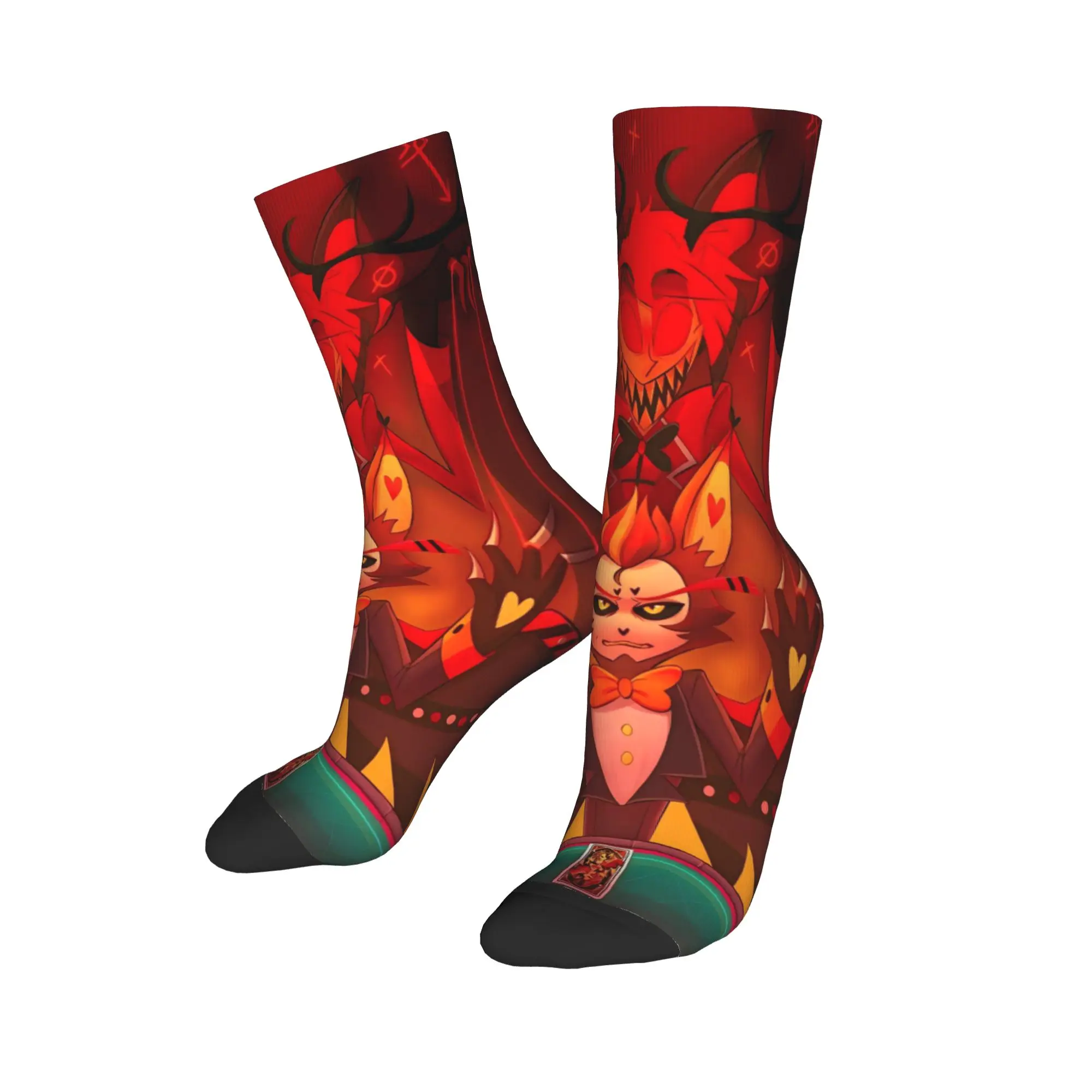 Hazbins Hotels أنيمي جوارب للجنسين الرجال الجوارب متوسطة لينة عارضة الجوارب الربيع الرياضة في الهواء الطلق عدم الانزلاق تصميم الجوارب #3