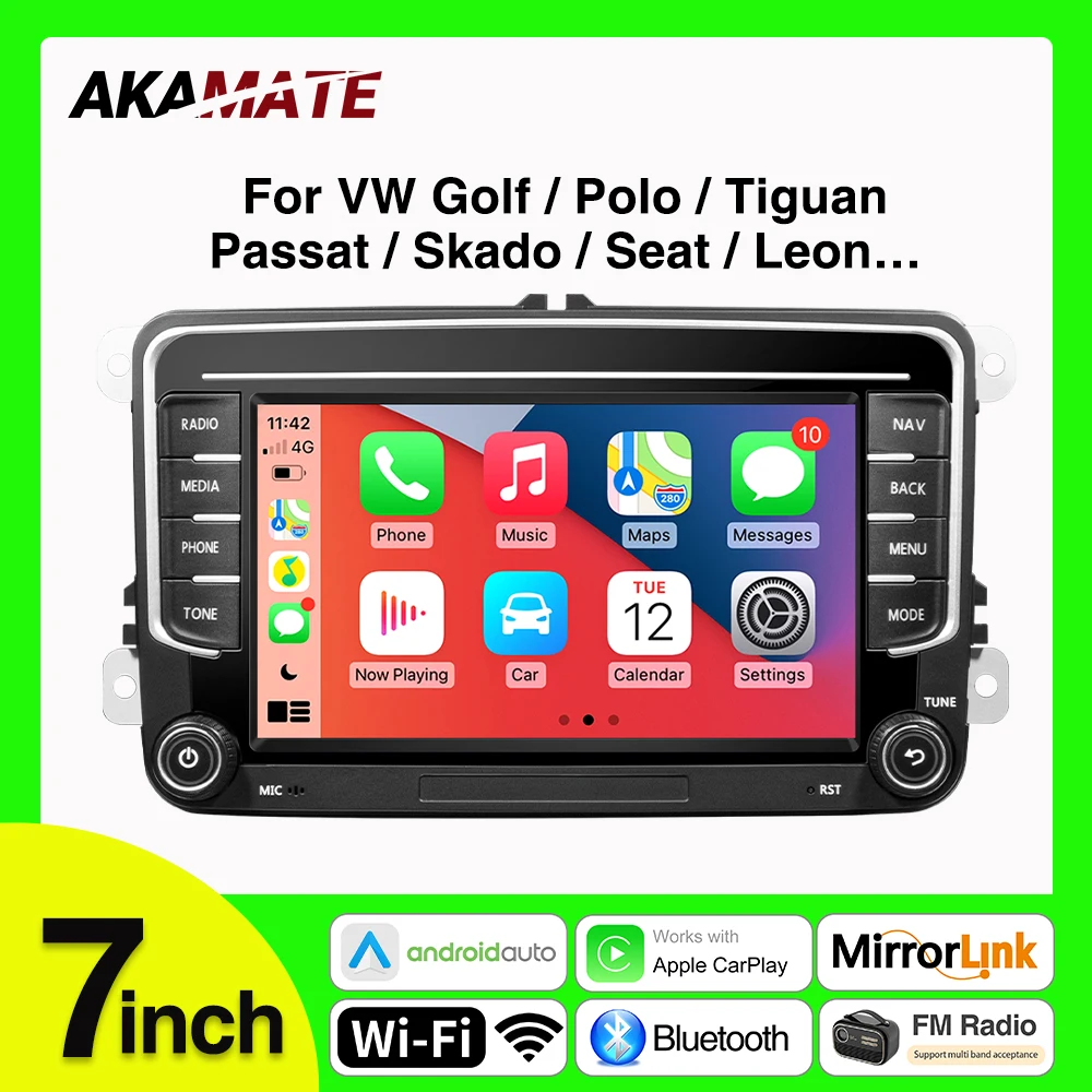 7inch Car Radio CarPlay Android Auto for Volkswagen VW Passat Tiguan Touran Golf Polo Android Multimedia Player GPS Bluetooth