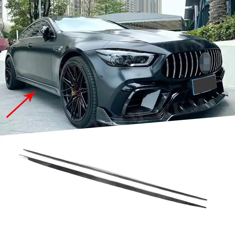 Carbon Fiber Car Side Skirts Apron Extension Lip Spoiler For Benz AMG GT63 GT63S 4Door 2019-2023 Side Skirts