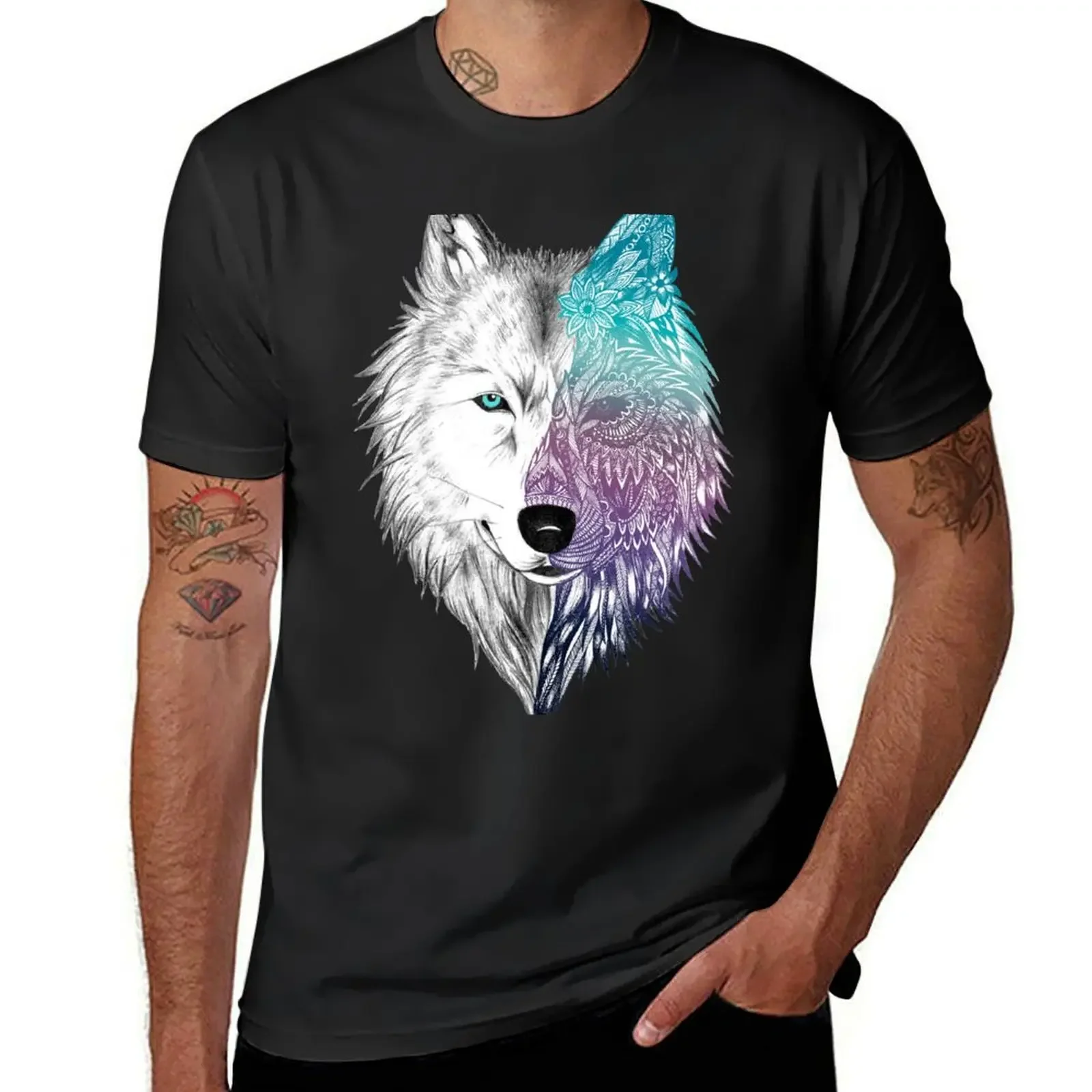 Wolf Mandala Zidika T-Shirt anime figures graphic tee shirt vintage t shirts cute clothes mens vintage t shirts