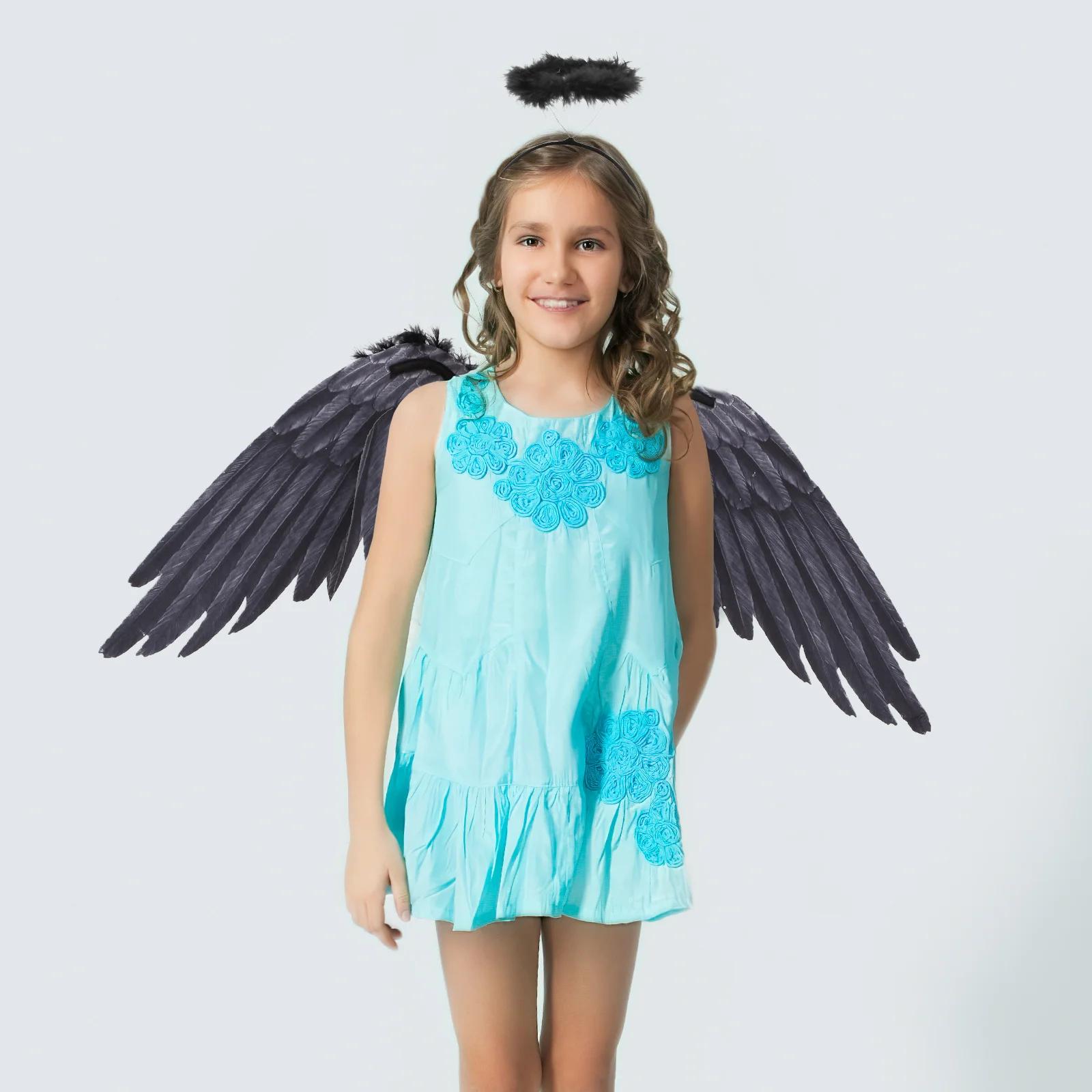 

1 комплект, большая повязка на голову с крыльями ангела, белый костюм на Хэллоуин, реквизит для женщин и девочек, косплей, вечерние реквизит для ролевых игр с ангелом