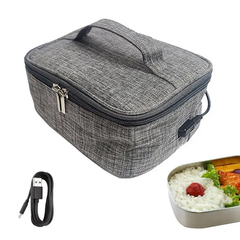 Portable Food Warmer Bags USB Lunch Heating Heater Food Container Leak Proof Lunch Heating Bags Portable For Truckers & Car &