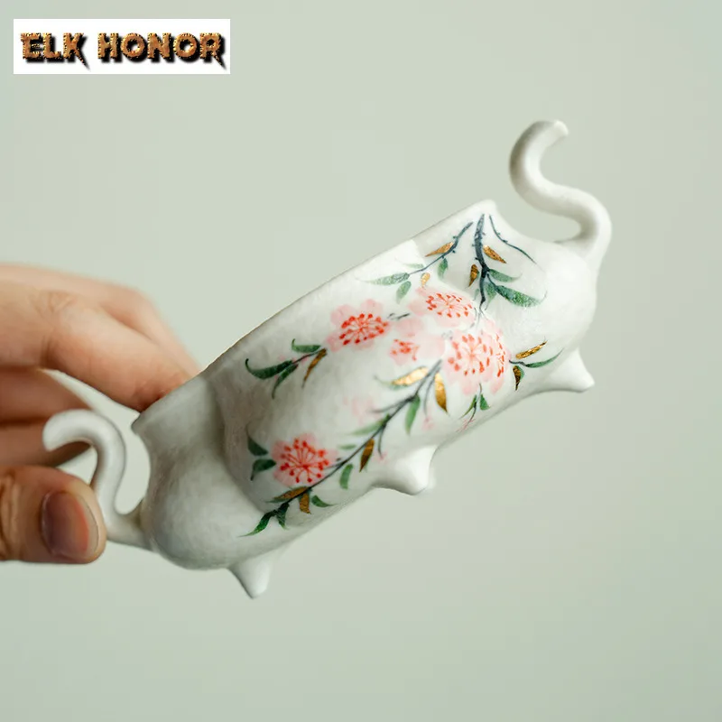 رسمت باليد زهر الخوخ حامل البخور نافورة الماء الديكور البخور المشتعلة مبخرة طقم شاي صيني الحلي