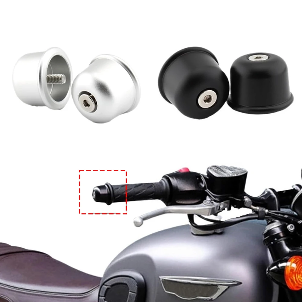 

For Triumph Twin Cup Speed Bonneville T100 T120 Scrambler 1200XC Handlebar Grips Handle Bar Cap End Plug Fit