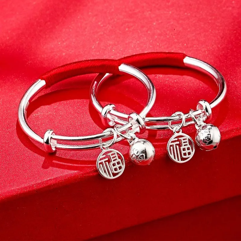 

Fu S999 Пара лет Полный серебряный браслет Модный универсальный