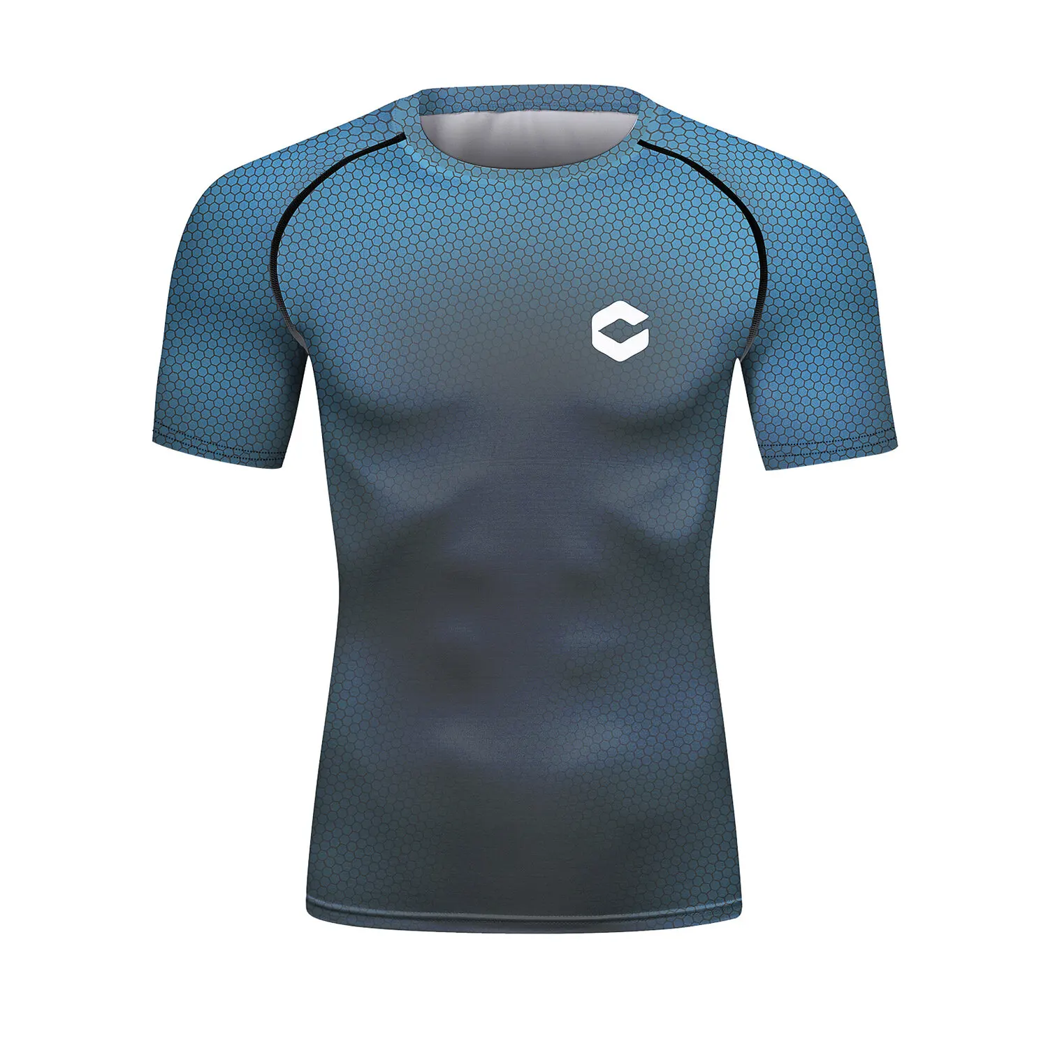 

Men's Compression Shirts Short Sleeve Printing Dry Fit T Shirt Fitness Running Athletic Workout Sports Baselayer Tee (221515)