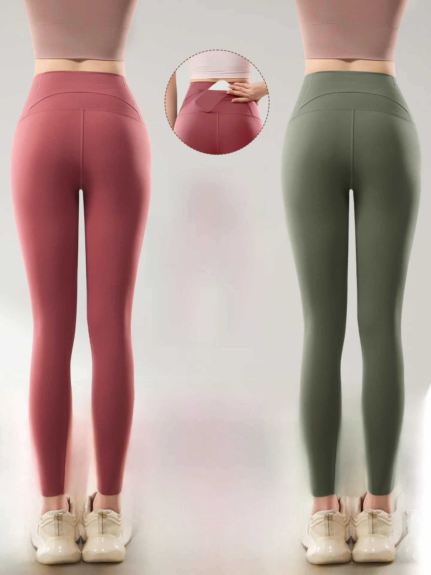 

Spring Autumn Thin High Waist ket arkskin Yoga Pants Women's Outdoor Wear Fitn Cycling Base Layer Pants Butt Lifting