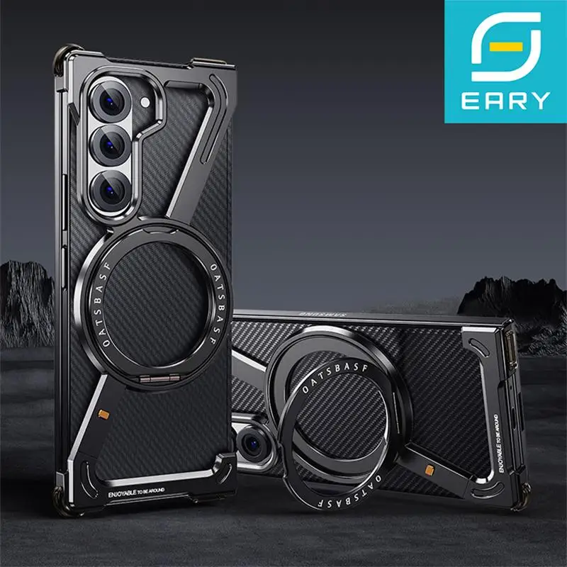 

Eary Frameless Case for Samsung Galaxy Z Fold 7 Magsafe with 360°Rotating Magnetic Stand Metal Shockproof Protector Phone Cover