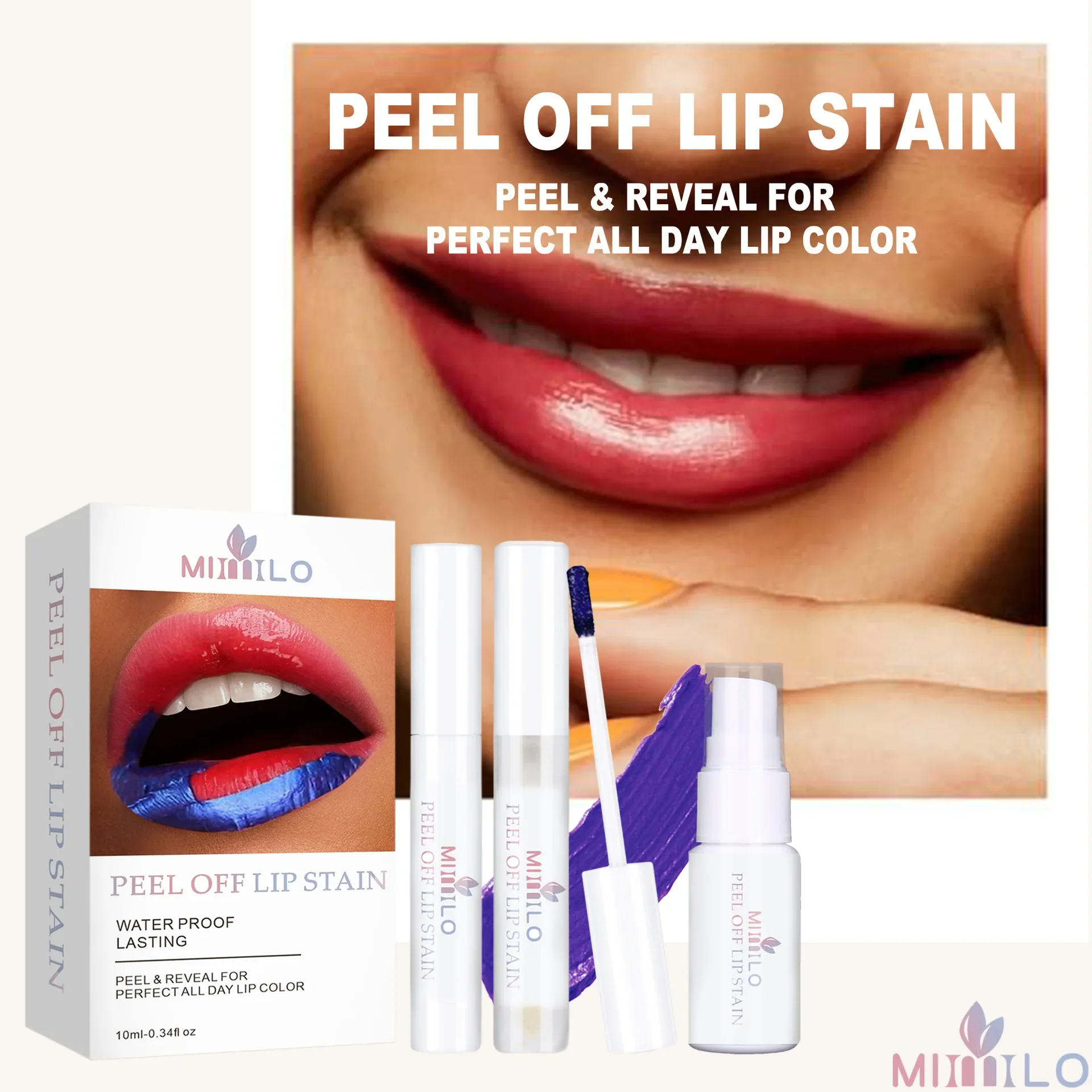 Wonder Liquid Blading Peel & Reveal Lip Color Kit Amazing Peel Off Liquid Lipstick Long Lasting Tear Off Lip Gloss Lip Stain Kit