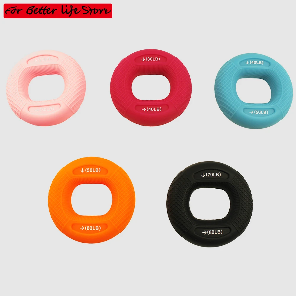 1piece Silicone Finger Gripper Ring Hand Muscle Strengthener Ring Wrist Finger Trainer Exercise Carpal Expander Workout Fitness